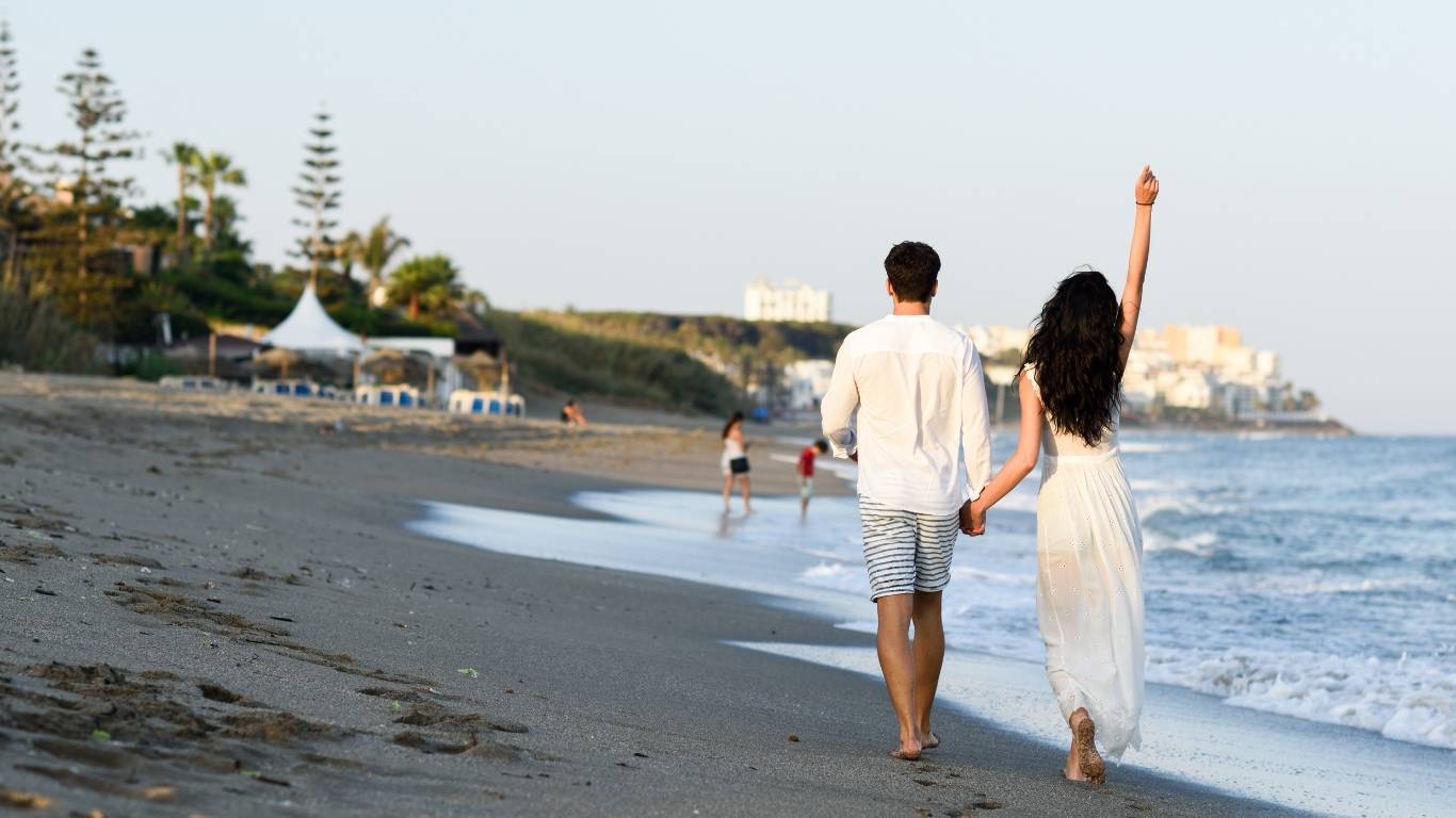 private beach for romantic couple